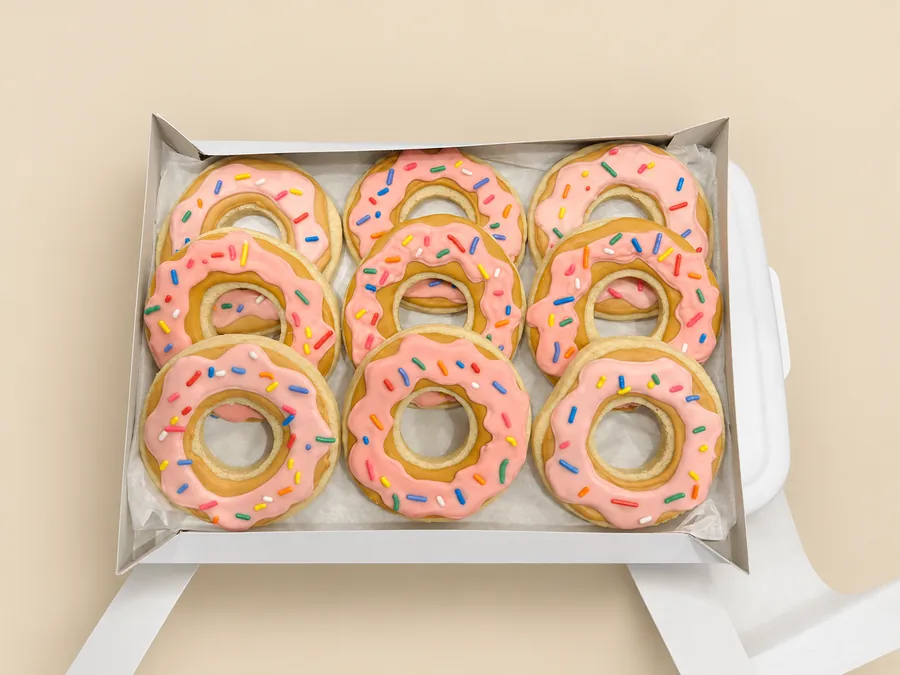 Chanukah boxed pink donut cookies