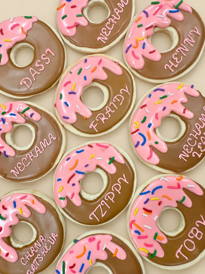 Chanukah personalized name donut cookies