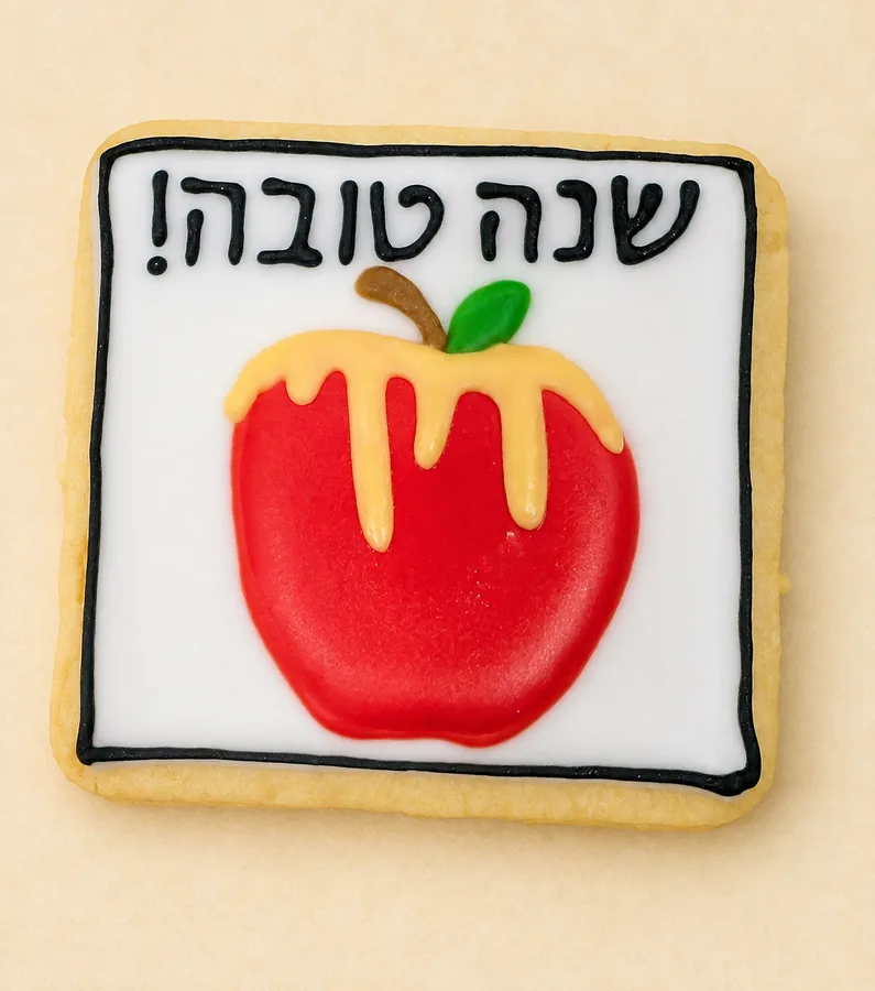Rosh Hashana Shana Tova apple plaque cookie